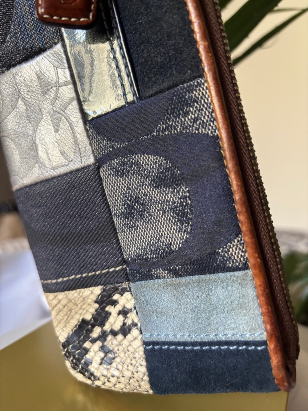 Coach Y2K Vintage Denim Patchwork Wristlet - Picture 3 of 12